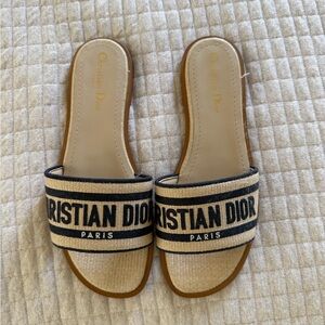Dior Beige and Black Sandals